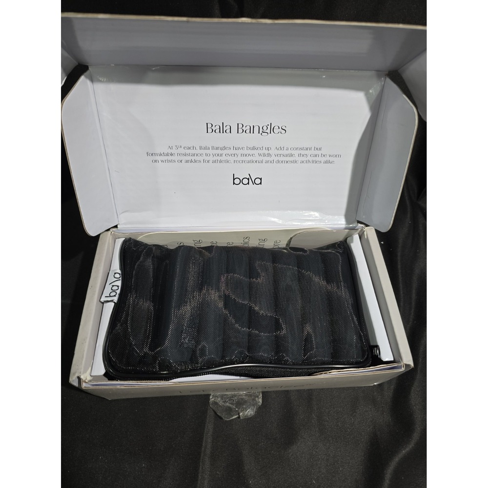 Bala Bangles Pair Wrist Ankle Weights 3lb Each Charcoal Gray Silicone Adjustable - Picture 3 of 4